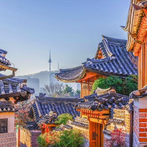 Pueblo de ‘hanoks’ de Bukchon, Seúl, Corea del Sur