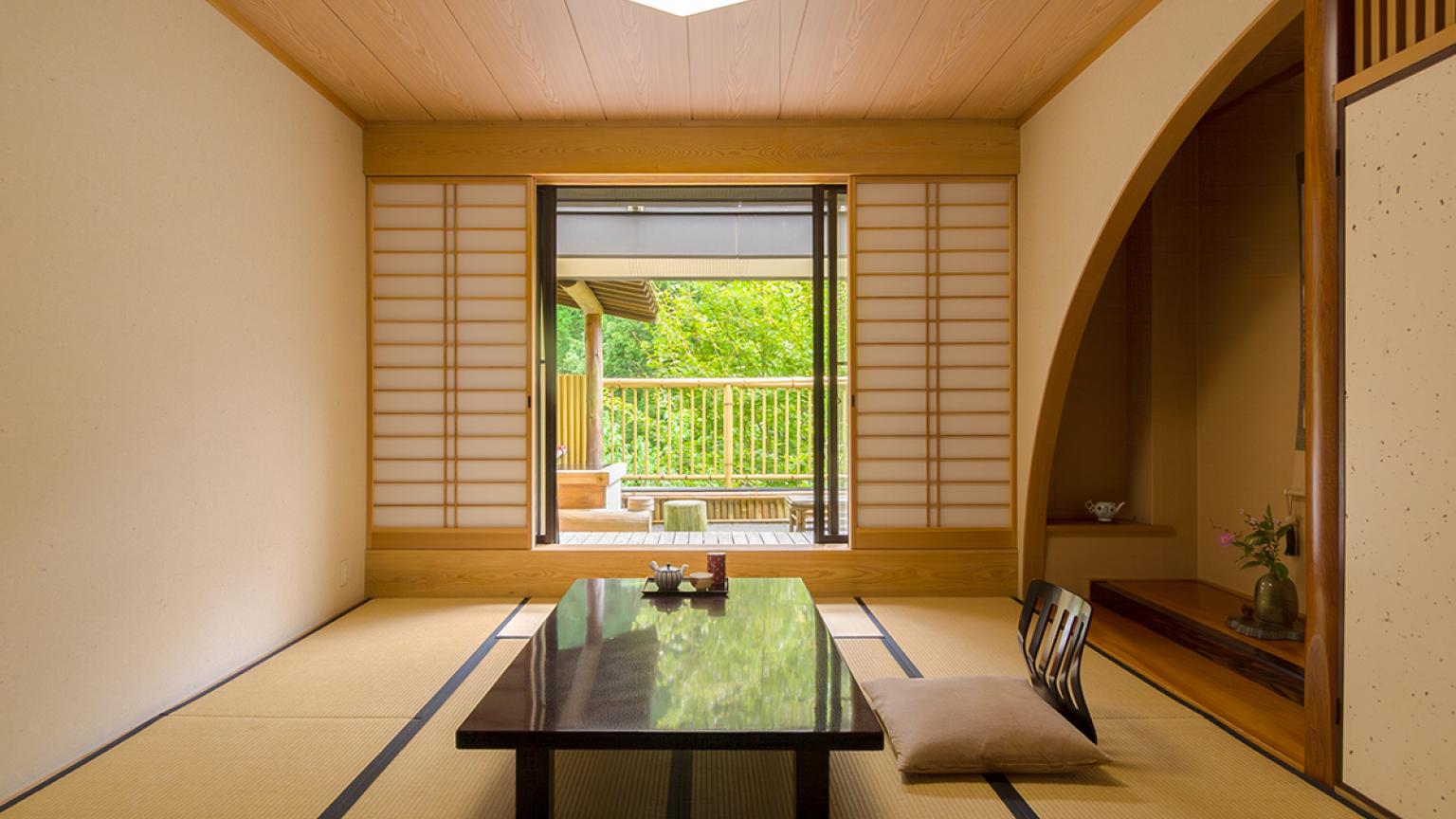 Dormitorio tradicional ryokan, Kurokawa Onsen, Japón