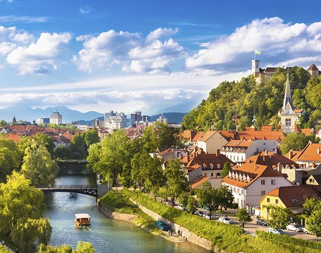 Eslovenia: río Ljubljanica a su paso por Liubliana