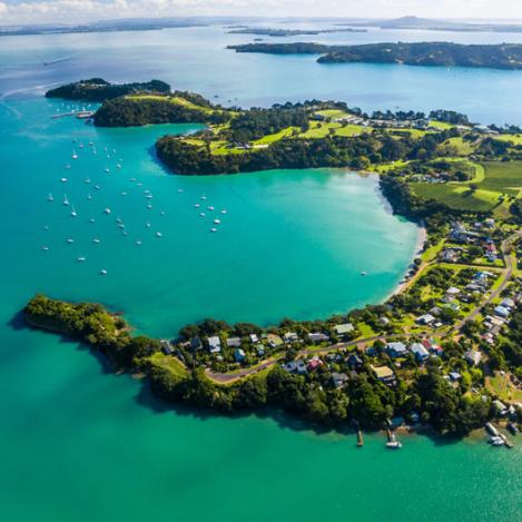 Isla Waiheke y golfo de Hauraki, Nueva Zelanda