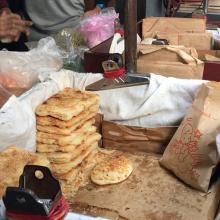 Pan plano relleno en Nueva Taipéi, Taiwán.