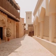 Casco antiguo del distrito histórico de Al Fahidi. Dubái, Emiratos Árabes Unidos