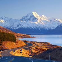 Carretera hacia Canterbury, Isla Sur, Nueva Zelanda