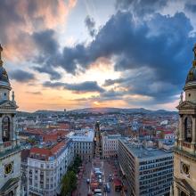 Vistas de Budapest desde una terraza, Hungría