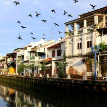 Ribera del río Melaka, Malaca, Malasia