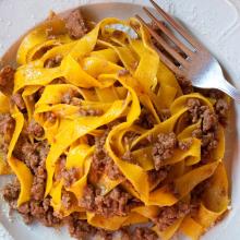 Gastronomía de Italia: spaghetti alla bolognese