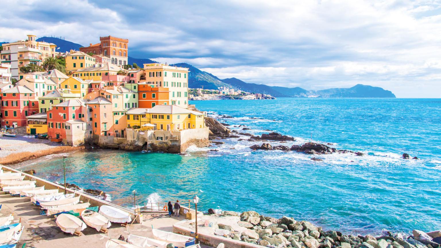 Casas coloridas en Boccadasse, barrio de Génova.