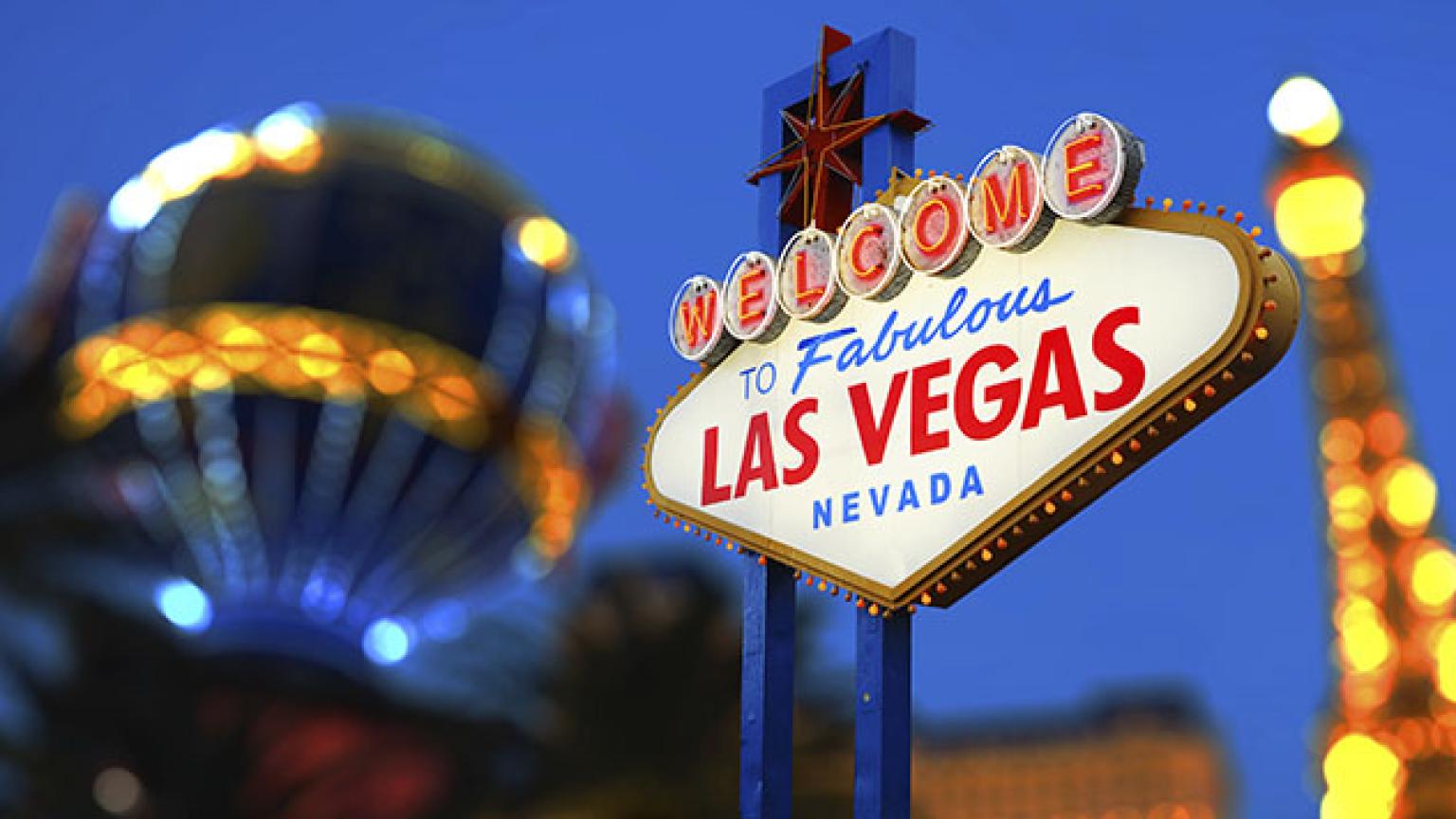 Mítico cartel que da la bienvenida a Las Vegas, Estados Unidos
