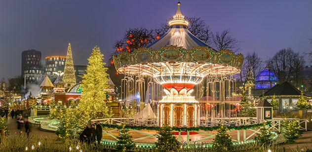 Europa en invierno: Jardines del Tivoli en Navidad