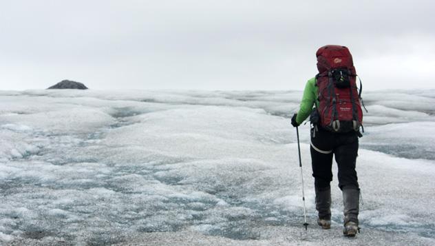 Hacia un glaciar de Svalbard