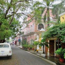 Encanto galo en el barrio francés de Puducherry.