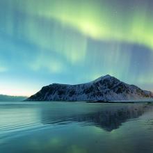 Aurora boreal, Skagsanden, norte de Noruega