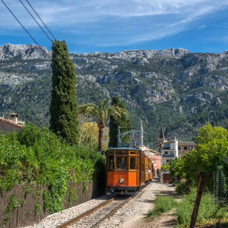Tren a Sóller, Mallorca, Baleares, España