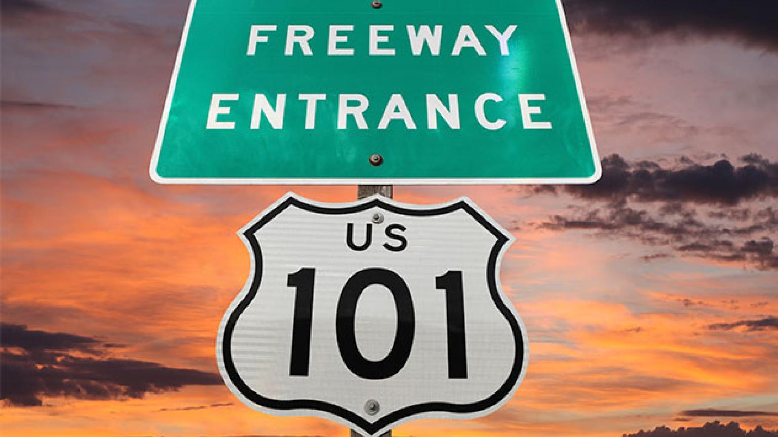 Entrada a la carretera de la Ruta 101, Estados Unidos