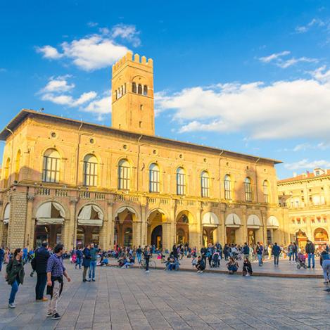 Piazza Maggiore, Bolonia, Italia