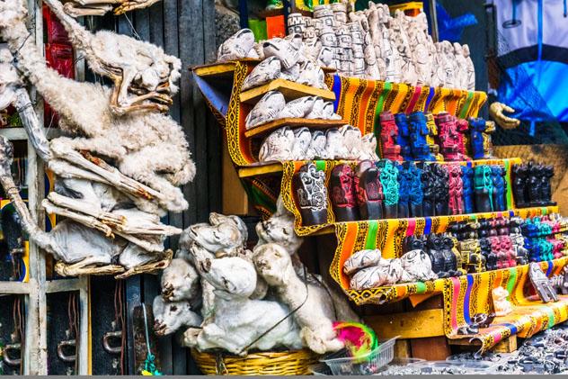 Fetos de llama en el Mercado de las Brujas, en La Paz, Bolivia © streetflash / Shutterstock