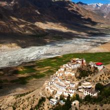 Monasterio Ki en el valle de Spiti, India