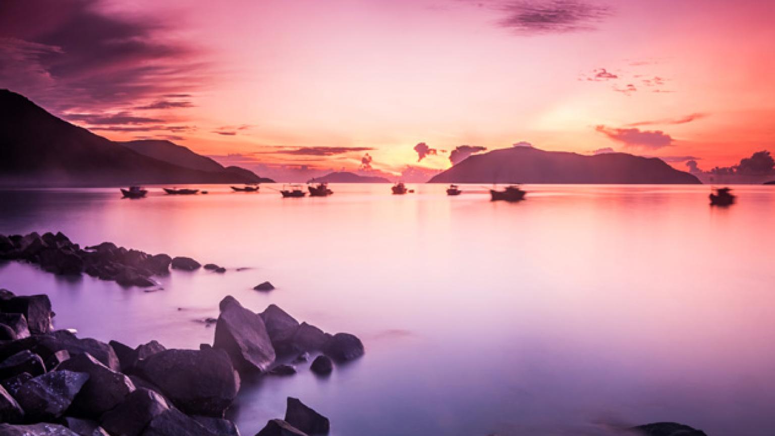 Amanecer en las islas Con Dao, provincia de Ba Ria-Vung Tau, Vietnam