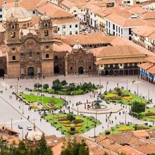 Plaza de Armas desde el restaurante Limo, Cuzco, Perú