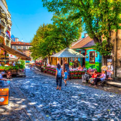 Las calles de Skadarlija, llenas de restaurantes. 
