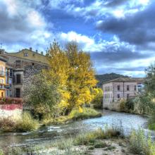 Estella y el río Ega, Navarra, España