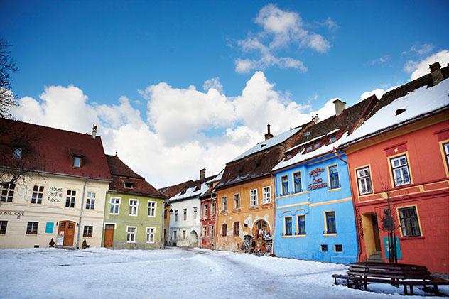 Europa en invierno: Sighişoara, Transilvania, Rumanía