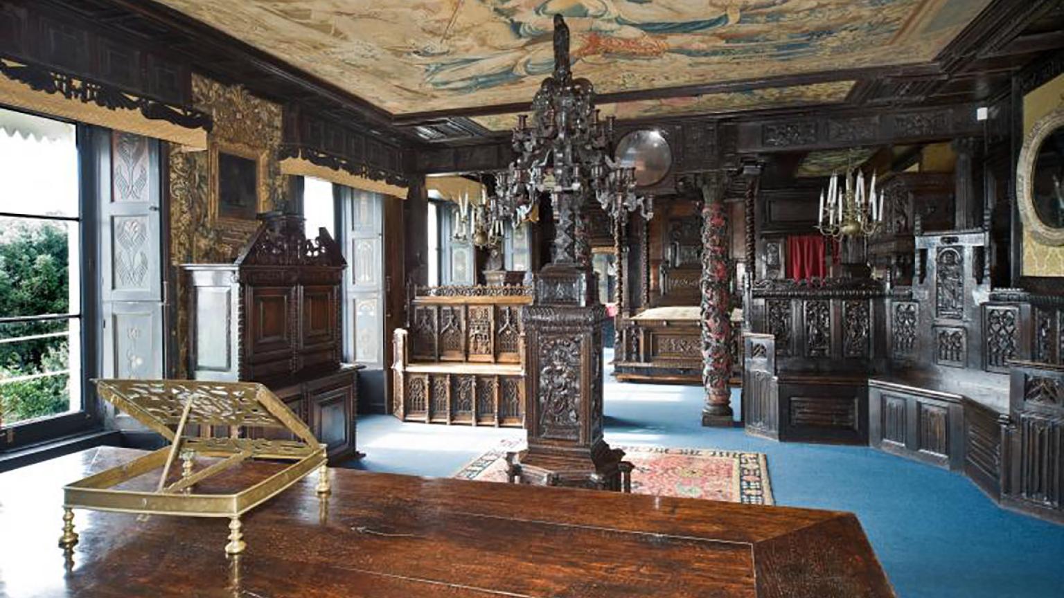 La galería de roble, Hauteville House, Guernsey, Canal de la Mancha, Inglaterra y Francia