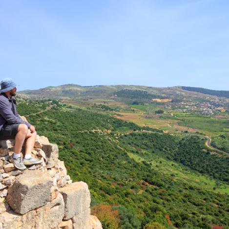 Vista del Golán desde la fortaleza de Nimrod, Israel