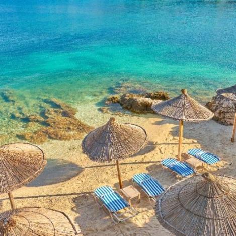 Playa Ksamil, Riviera albanesa, Albania.