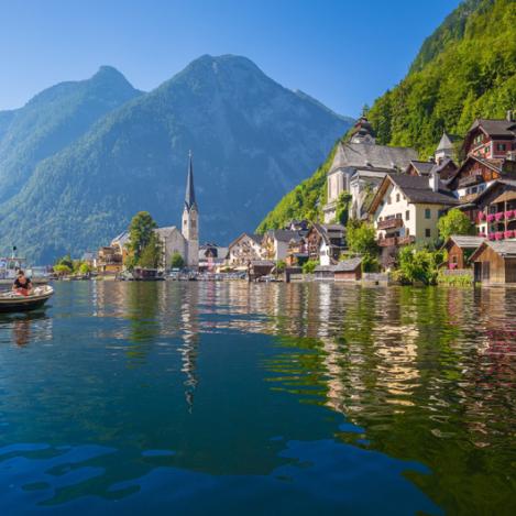 Hallstatt, lago de Salzkammergut, Austria