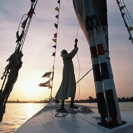 Puesta del sol en Asuán, Egipto