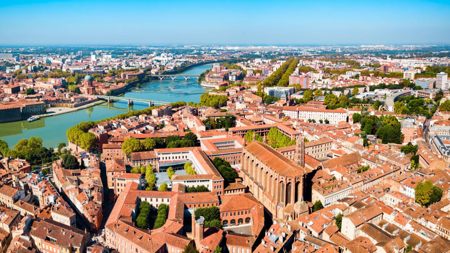 Vista panorámica aérea de Toulouse.