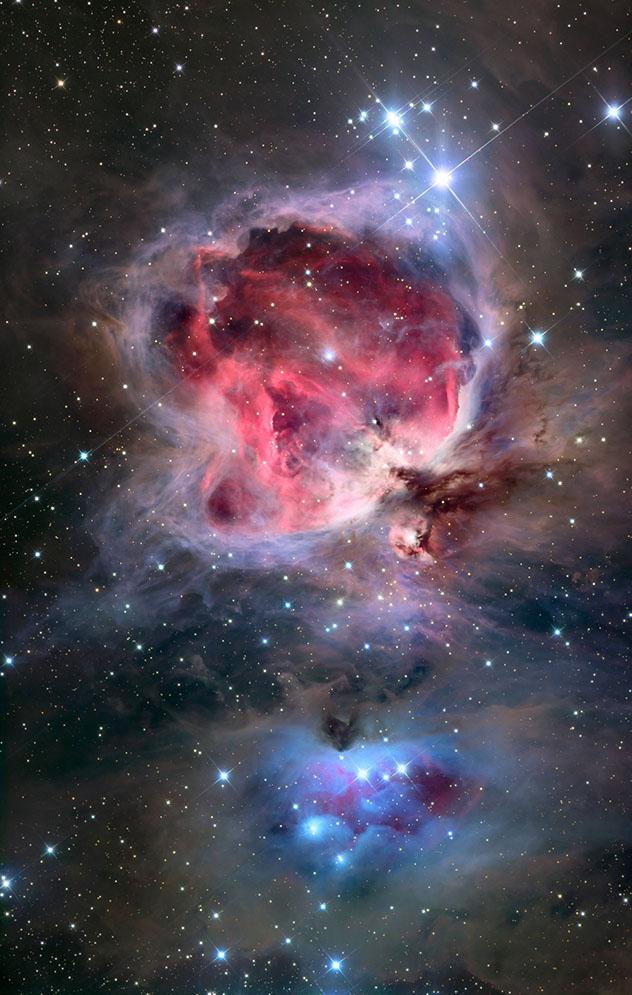 La gran nebulosa de Orión, cielos oscuros y observación de estrellas