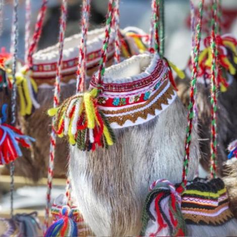 Bolso tradicional sami, Laponia, Noruega.