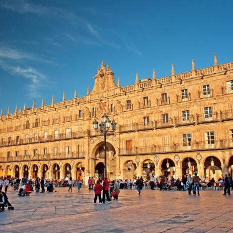 Plaza Mayor, Salamanca renacentista, Castilla La Mancha, España
