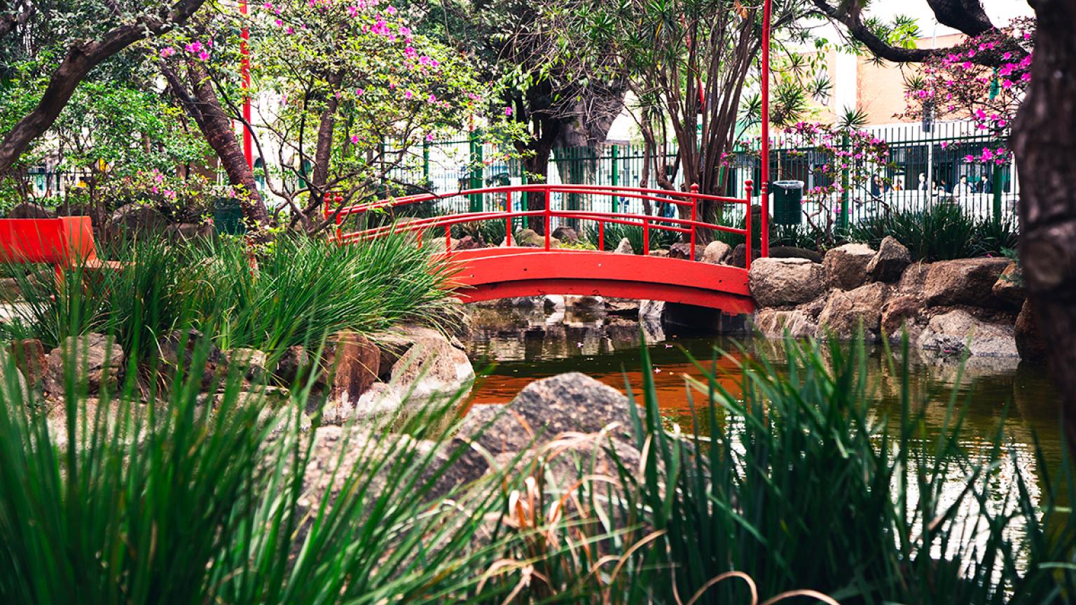 Puente tradicional japonés en Liberdade 