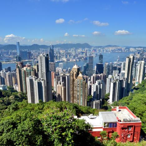 Vistas desde el pico Victoria, Hong Kong