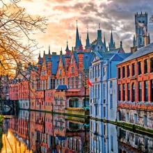 Vista de la ciudad de Brujas, Bélgica