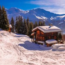 Vista panorámica de un chalet de Verbier.