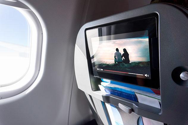 Película en el avión