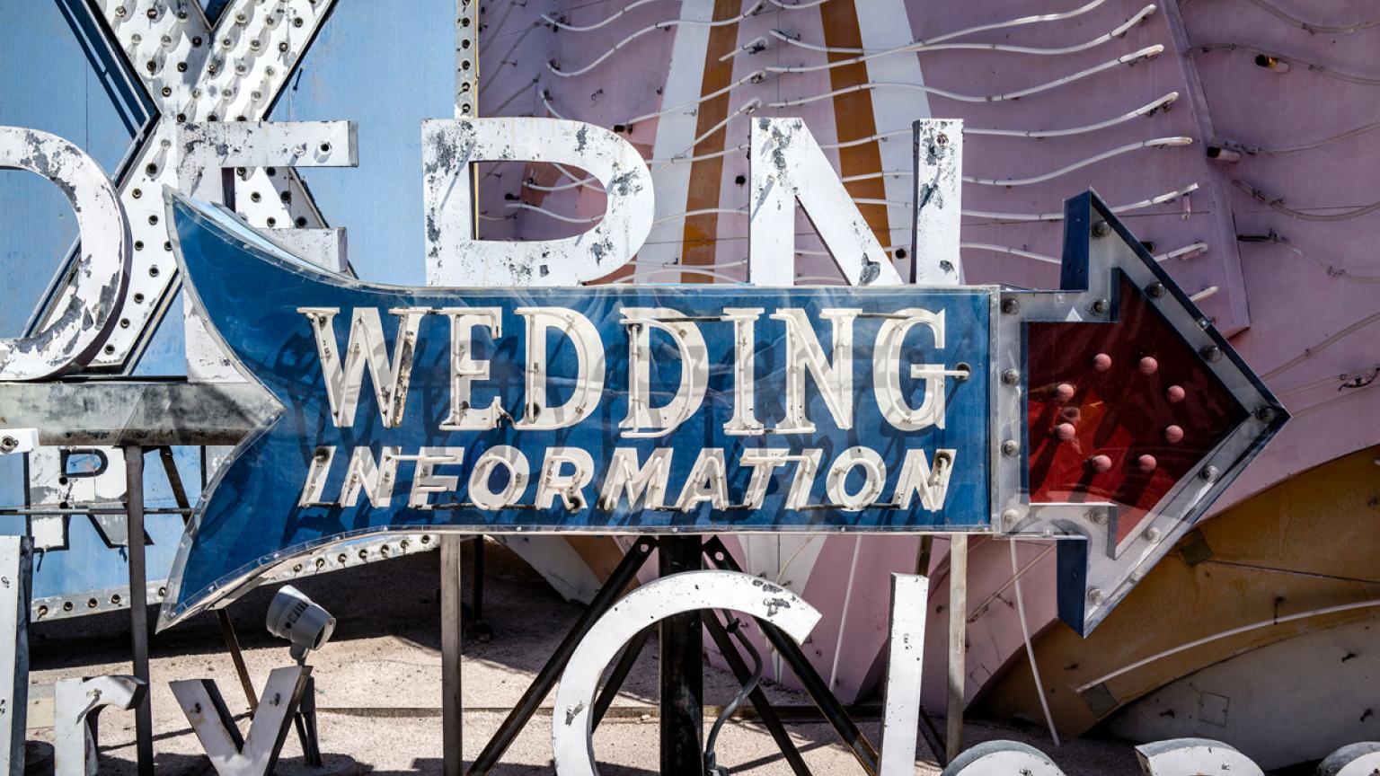 'Wedding information', Neon Museum, Las Vegas, Estados Unidos
