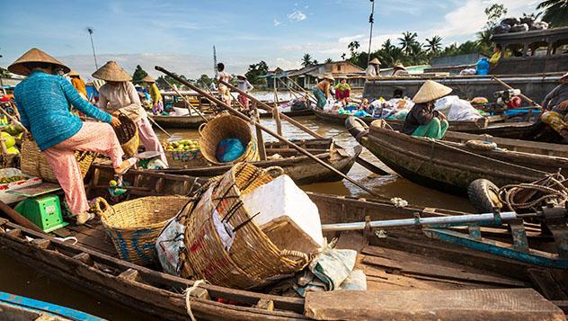 Mercado de Cai Rang, delta del Mekong, Vietnam © Galyna Andrushko /Shutterstock