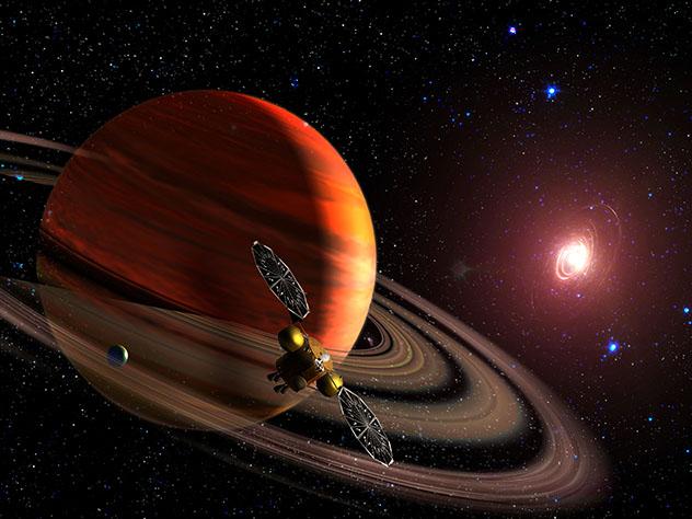 El planeta Saturno, sistema solar, universo