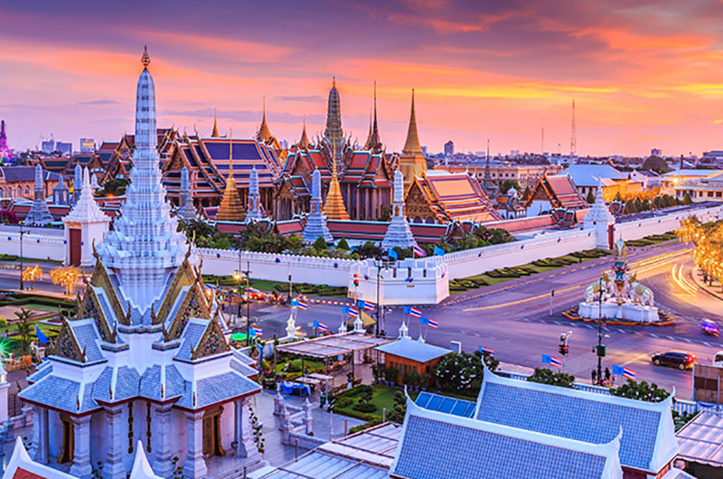 Wat Phra Kaew y el Gran Palacio, Bangkok, Tailandia