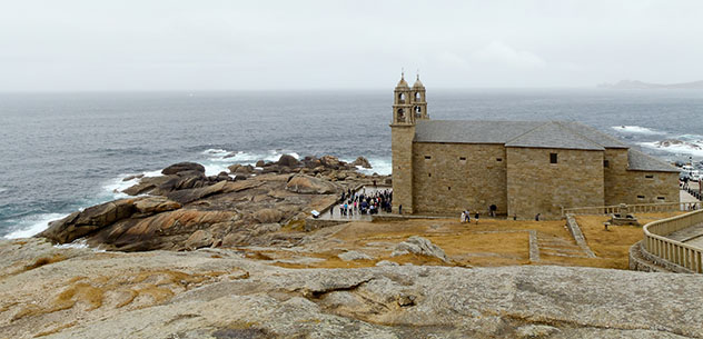 Santuario da Virxe da Barca, Muxía, paisaje de la ruta por la costa de Galicia