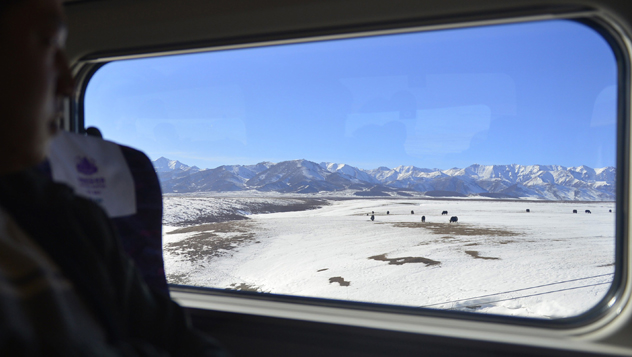 Paisajes de Gansu a través de la ventanilla del tren © STR / Getty Images