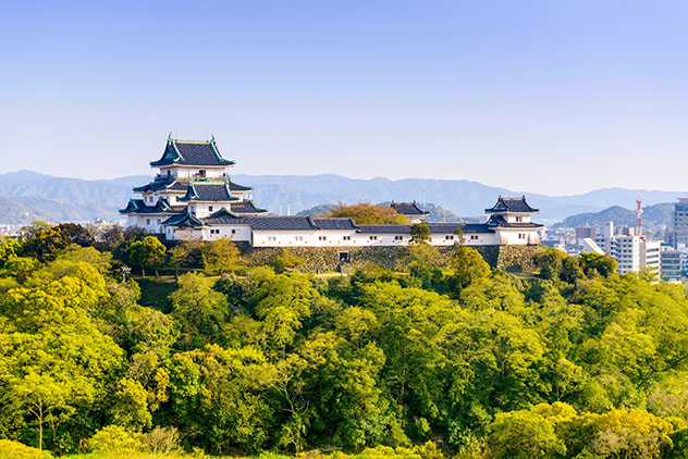 El castillo de Wakayama, Japón