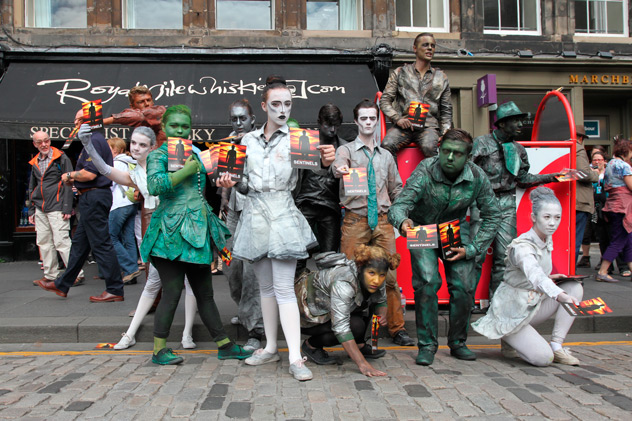 Artistas durante los festivales de Edimburgo