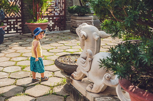 La sorpresa de un niño en un templo budista de Vietnam © Elizaveta Galitckaia / Shutterstock