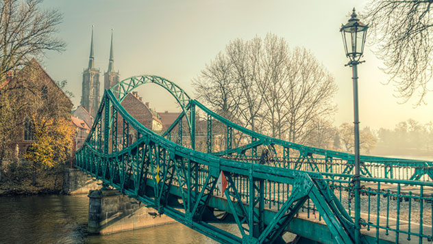 Uno de los 112 puentes que hay en Breslavia